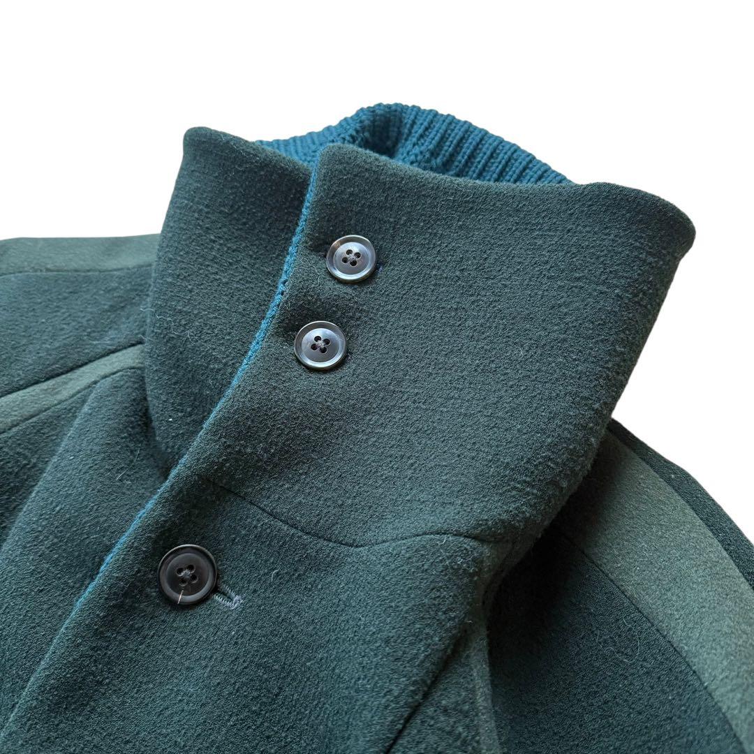 ポールスミス スタンドカラー ストレッチウールコート ニット グリーン メンズM