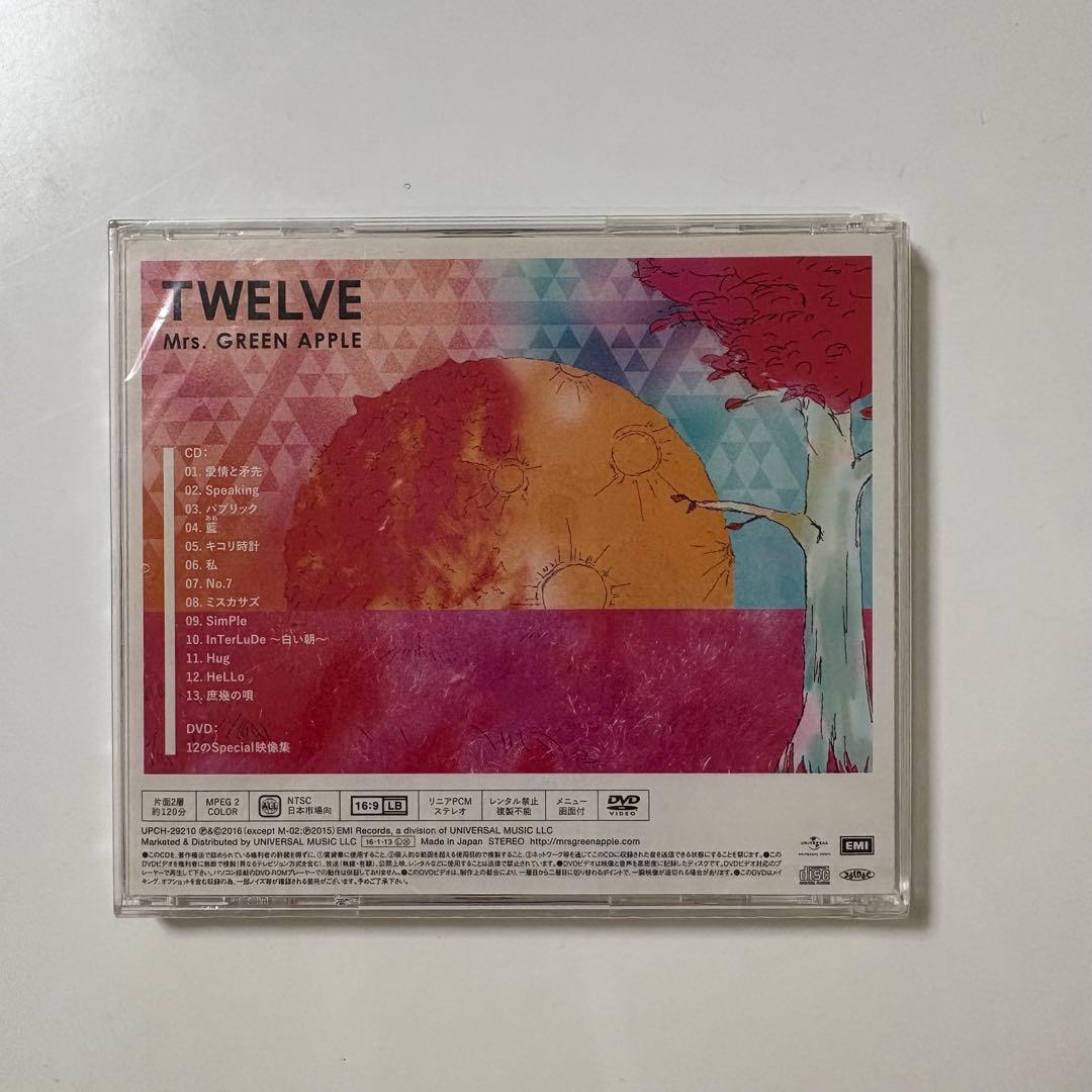 TWELVE 初回限定盤　Mrs. GREEN APPLE