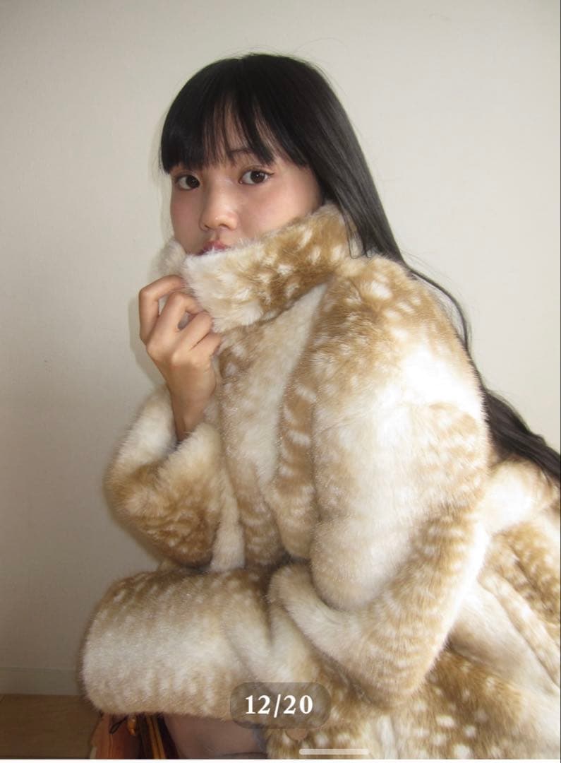 ファーコート　ベージュ　バンビ　n.k atelier