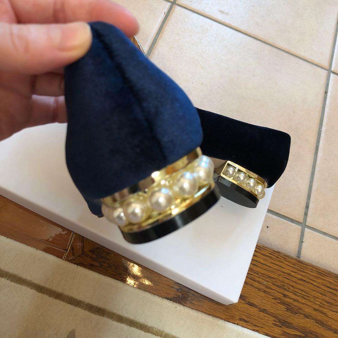 お値下げ！未着用♡セブントゥエルヴサーティ　パールが素敵なベルベットローファー♡