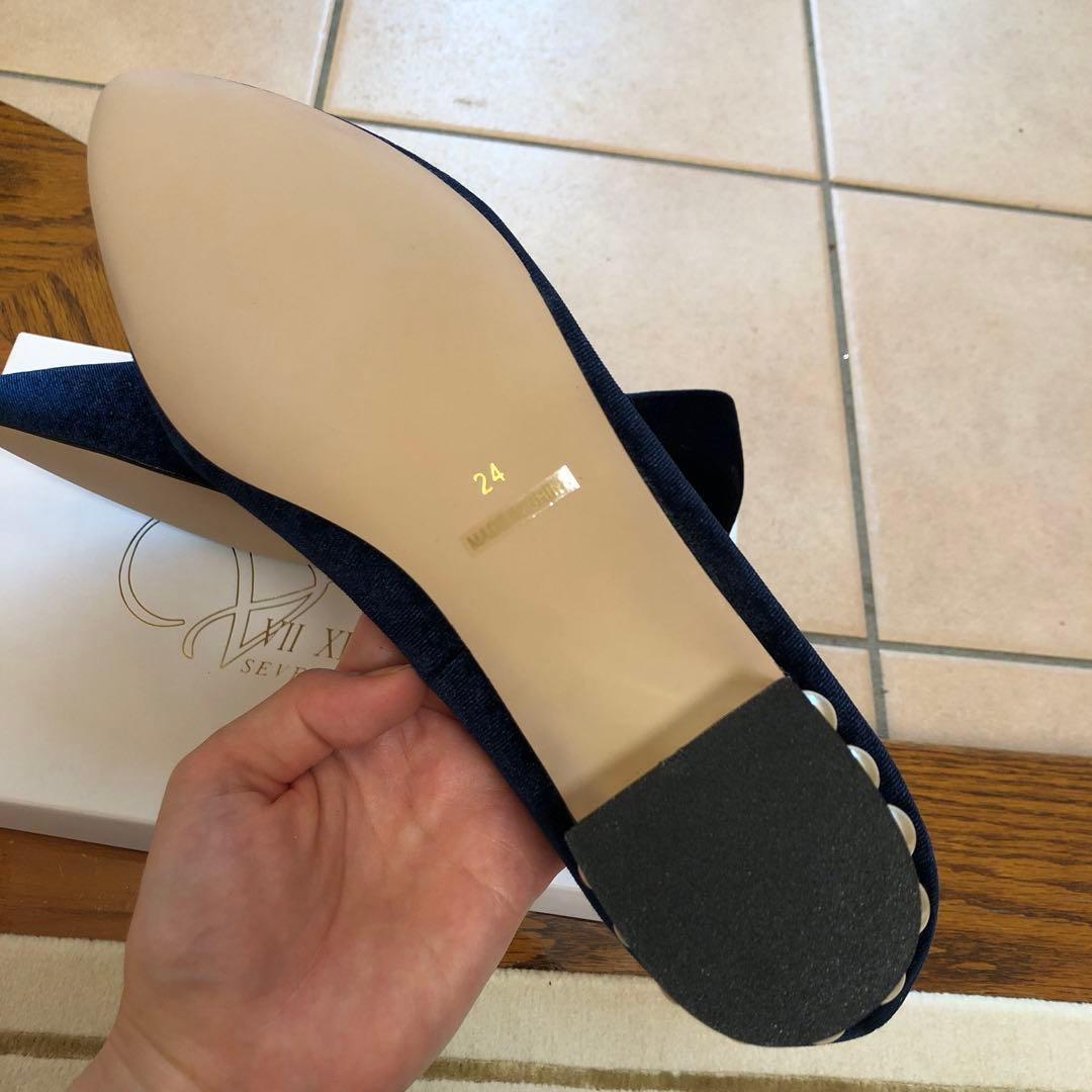 お値下げ！未着用♡セブントゥエルヴサーティ　パールが素敵なベルベットローファー♡