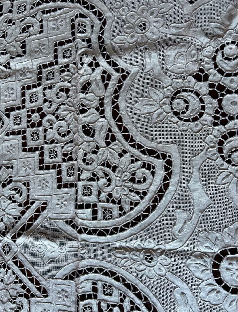 汕頭刺繍テーブルクロス　希少