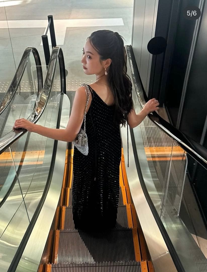 り*さ様 ANDRESD curved square velour dress