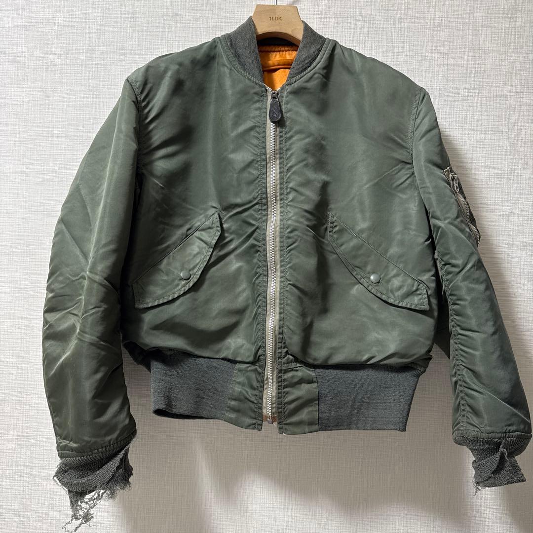 70s L-2B alphaミリタリー フライトジャケット 実物　mediam