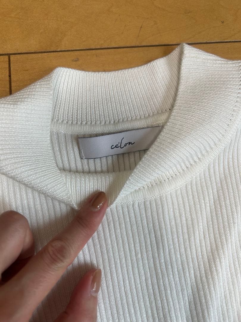 【美品】maison celon rib knit docking dress