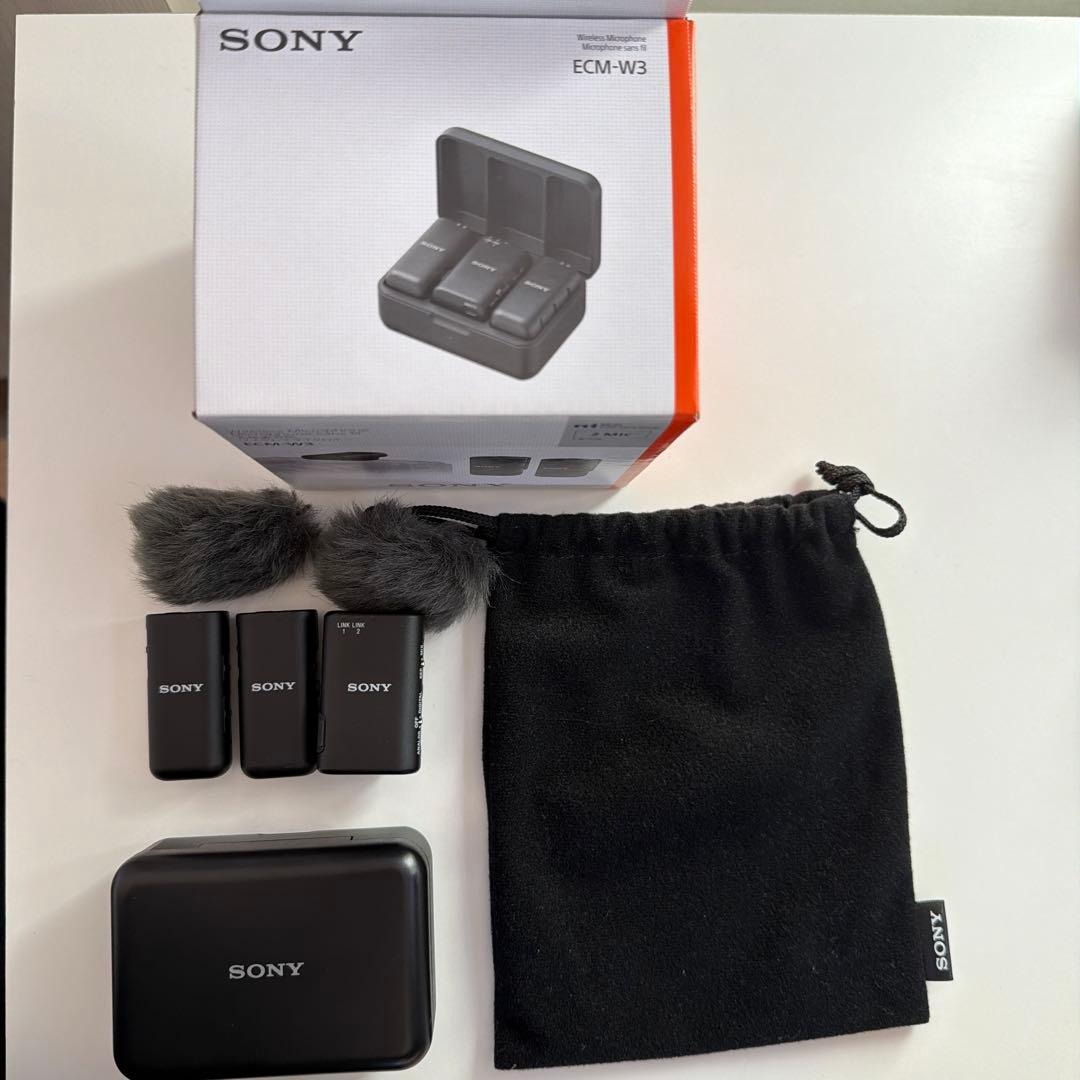 【極美品】SONY ワイヤレスマイク ECM-W3 付属品完備（使用5回のみ）