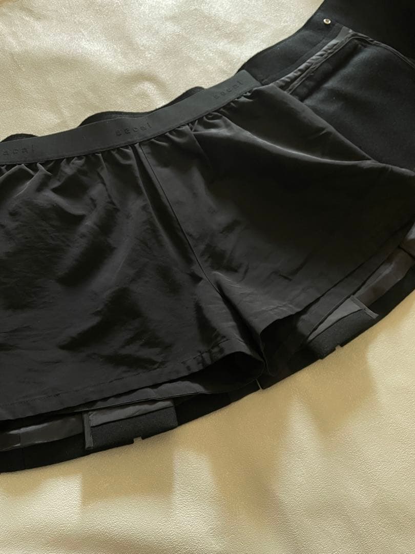 Sacai サカイ 23-06763ウールメルトンレイヤードショーツ スカート