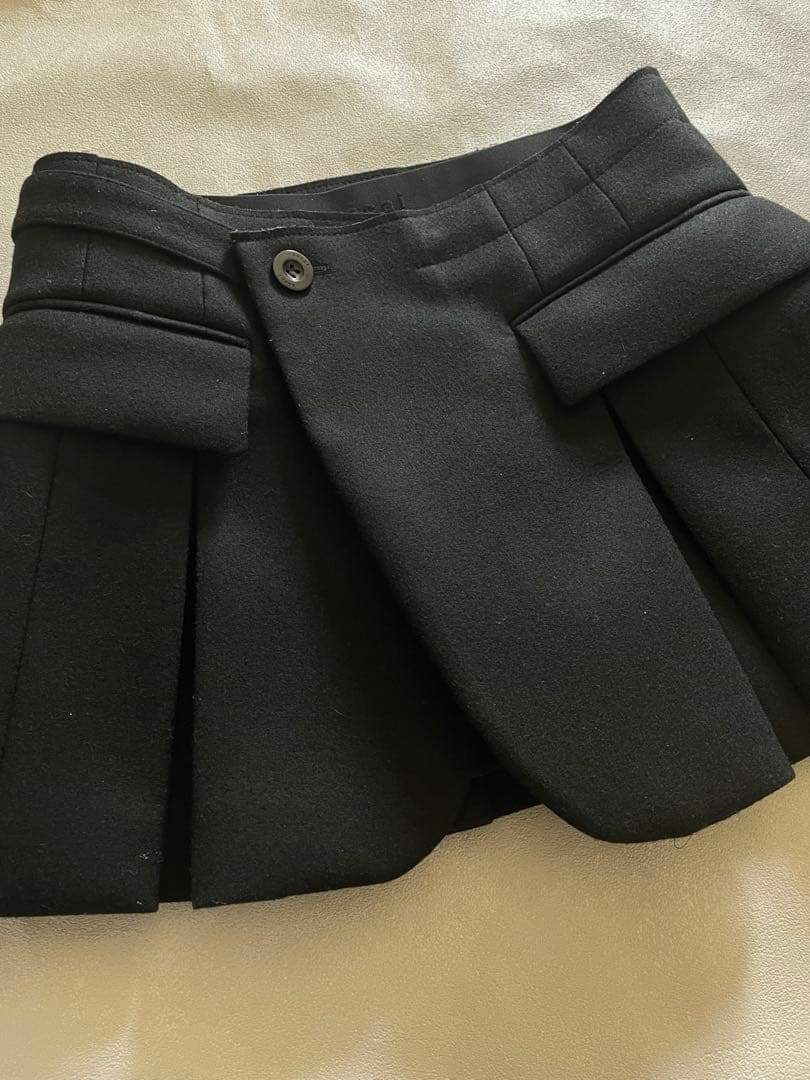 Sacai サカイ 23-06763ウールメルトンレイヤードショーツ スカート