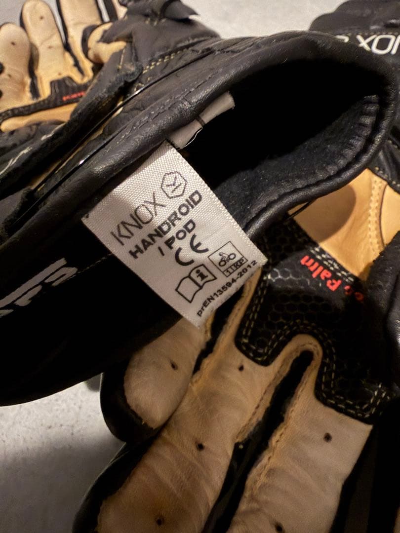 KNOXノックスバイクグローブ ブラックレザープロテクション