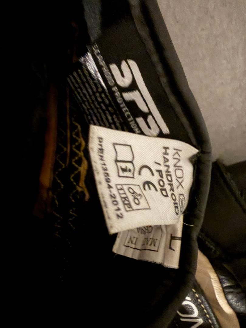 KNOXノックスバイクグローブ ブラックレザープロテクション