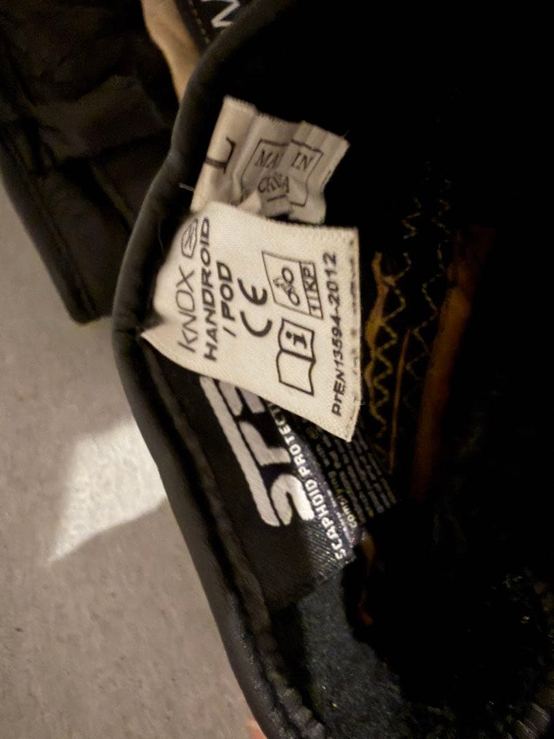 KNOXノックスバイクグローブ ブラックレザープロテクション