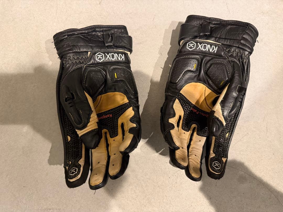 KNOXノックスバイクグローブ ブラックレザープロテクション