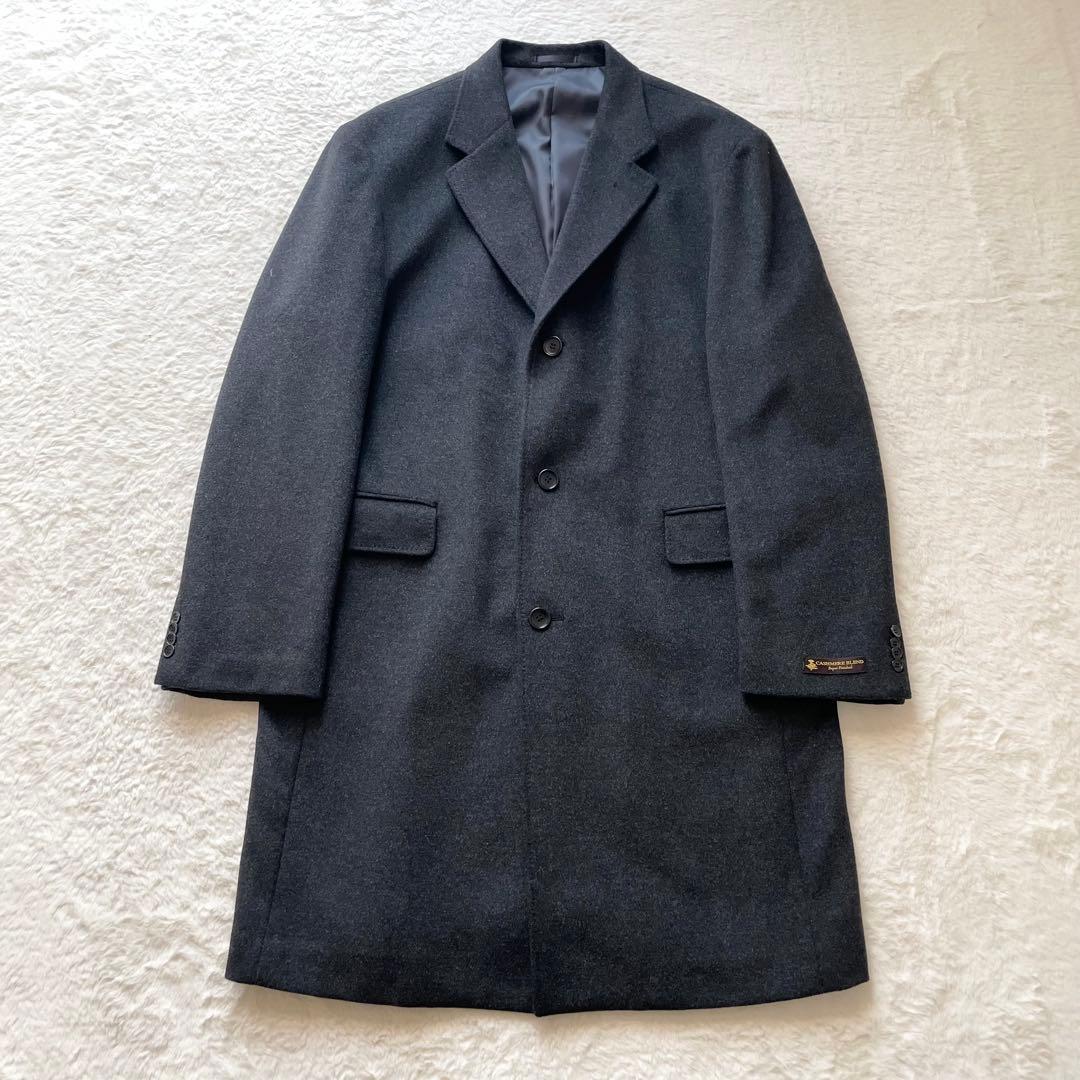 美品✨INTIMAGE チェスターコート カシミヤ チャコールグレー 4L