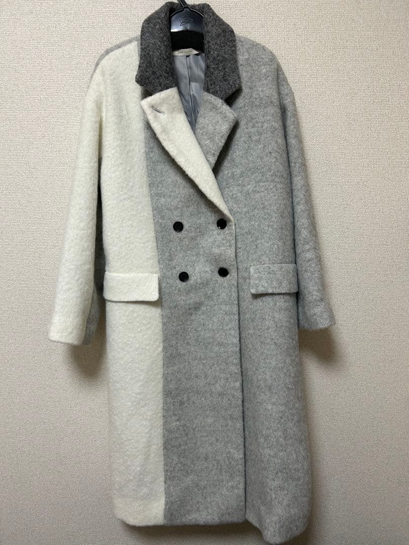 値下げ！新品　今季　完売品　ジェナ　3配色テーラーコート　チャコールグレー