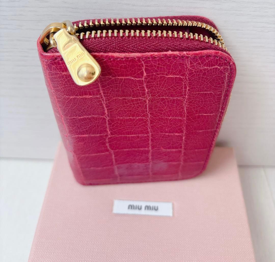 ☆ミュウミュウ☆MIU MIU☆ケース☆レザー☆ミニ財布☆ピンク☆