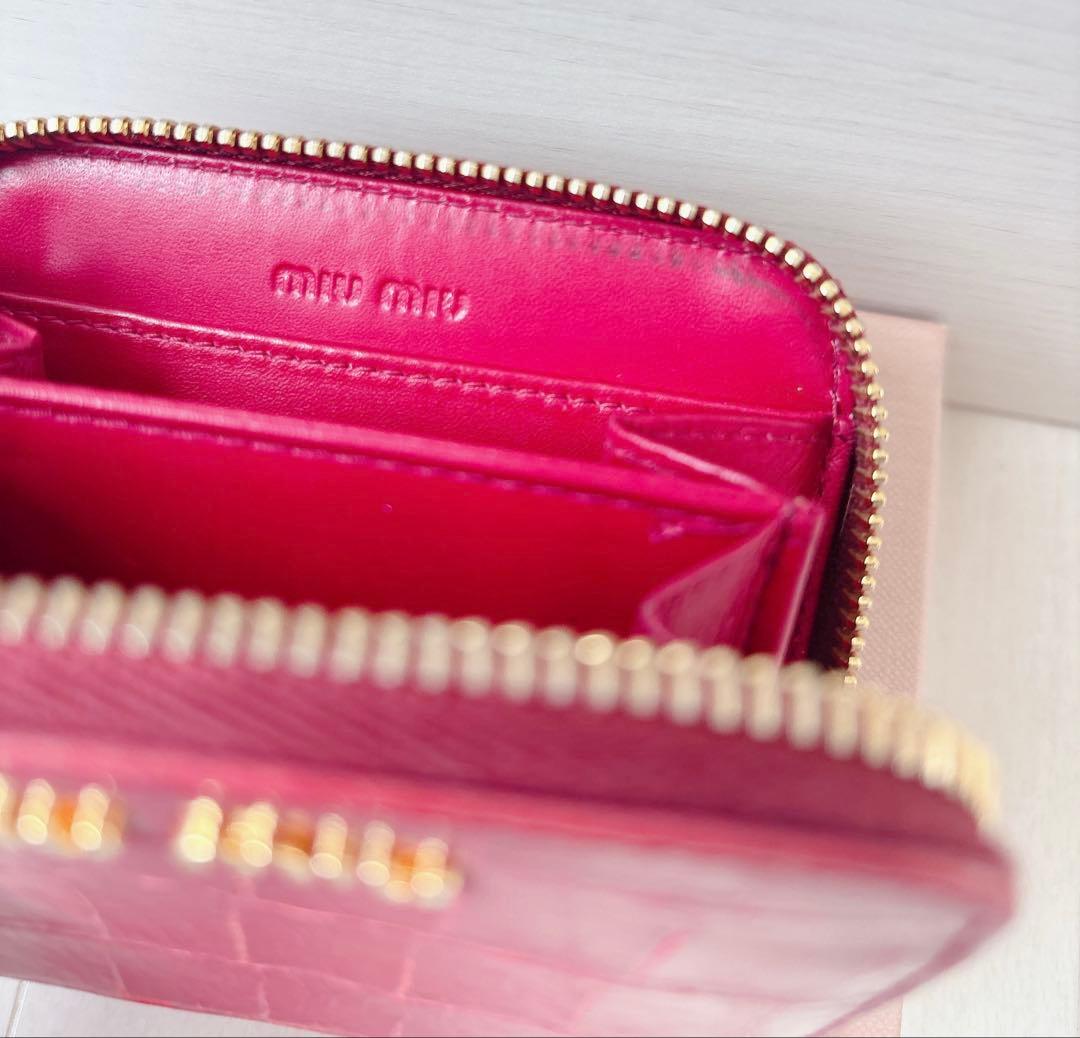 ☆ミュウミュウ☆MIU MIU☆ケース☆レザー☆ミニ財布☆ピンク☆