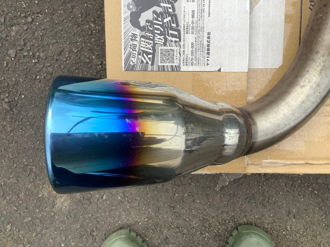 ジムニーjb23 ステンレス テーパー形状マフラー ブルー・パープル