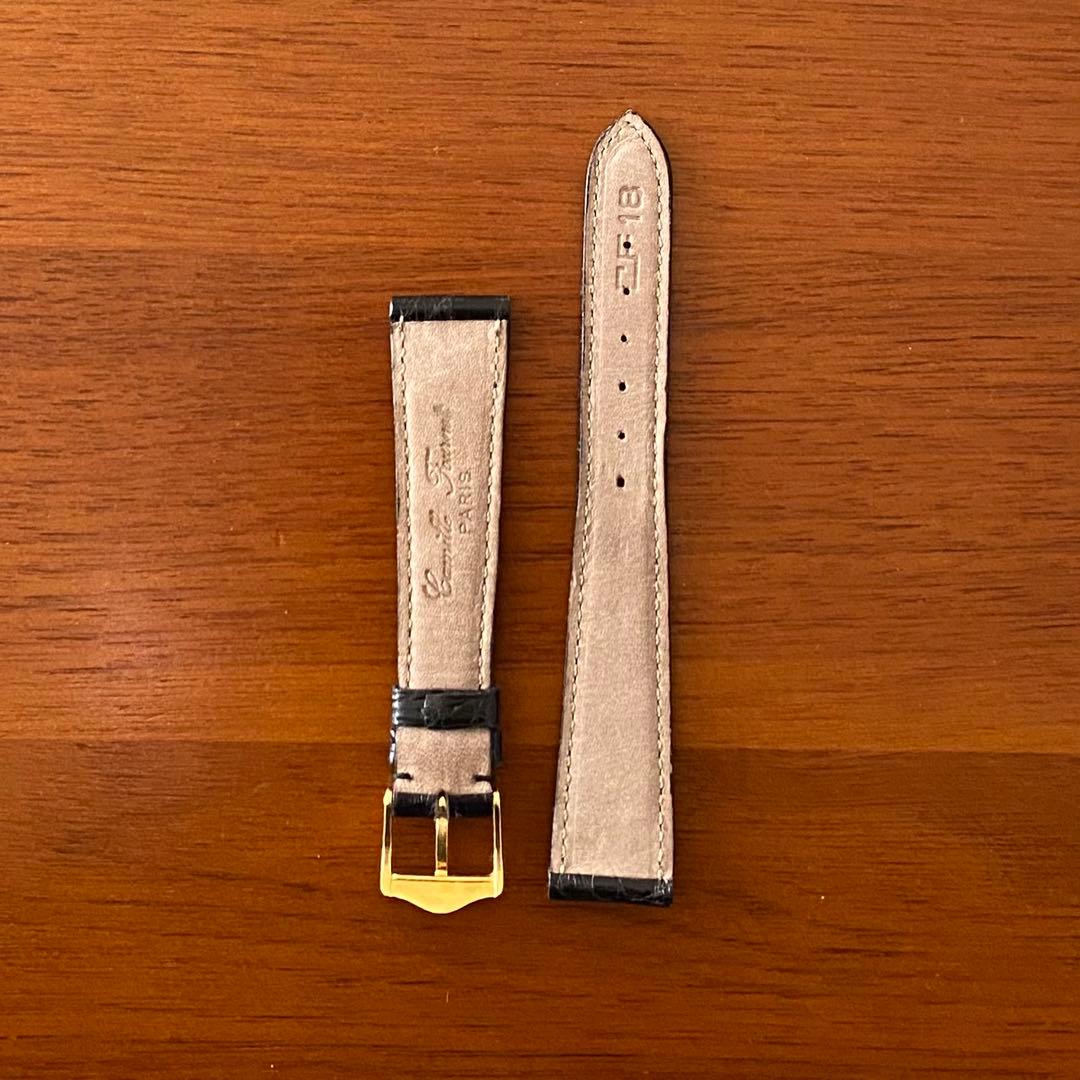 カミーユフォルネ 腕時計用 レザーベルト 本革クロコダイル フランス製 18mm