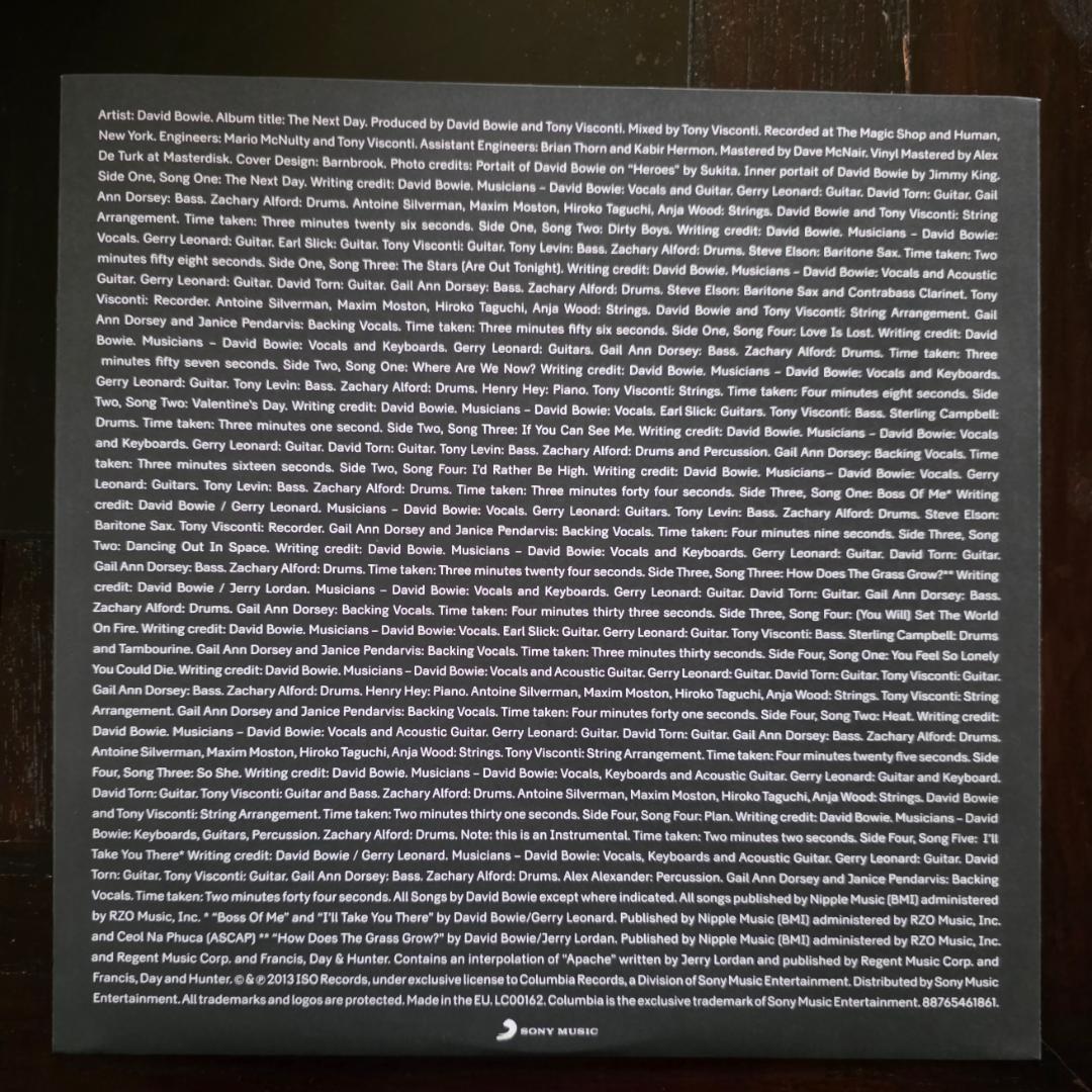 k*n様 美品 デヴィッドボウイ 「The Next Day」 カラー２枚組LP