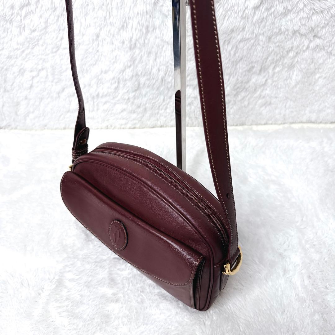 Cartier カルティエ マストライン ショルダーバッグ ボルドー ゴールド金