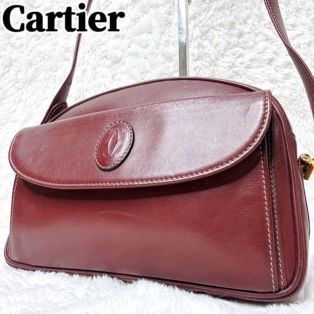 Cartier カルティエ マストライン ショルダーバッグ ボルドー ゴールド金