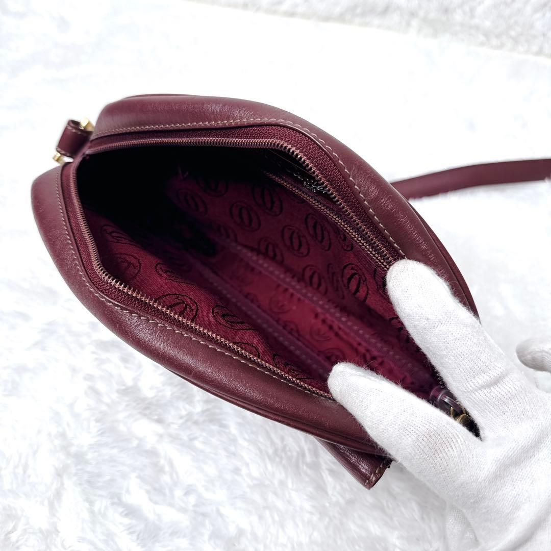 Cartier カルティエ マストライン ショルダーバッグ ボルドー ゴールド金