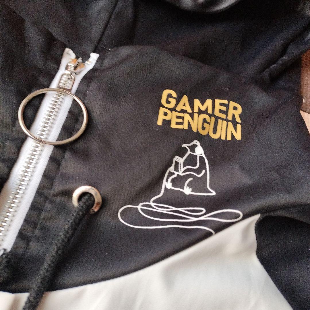 ゲーマーペンギン パーカーハイネック 赤倉さん レディース M〜LL 白黒