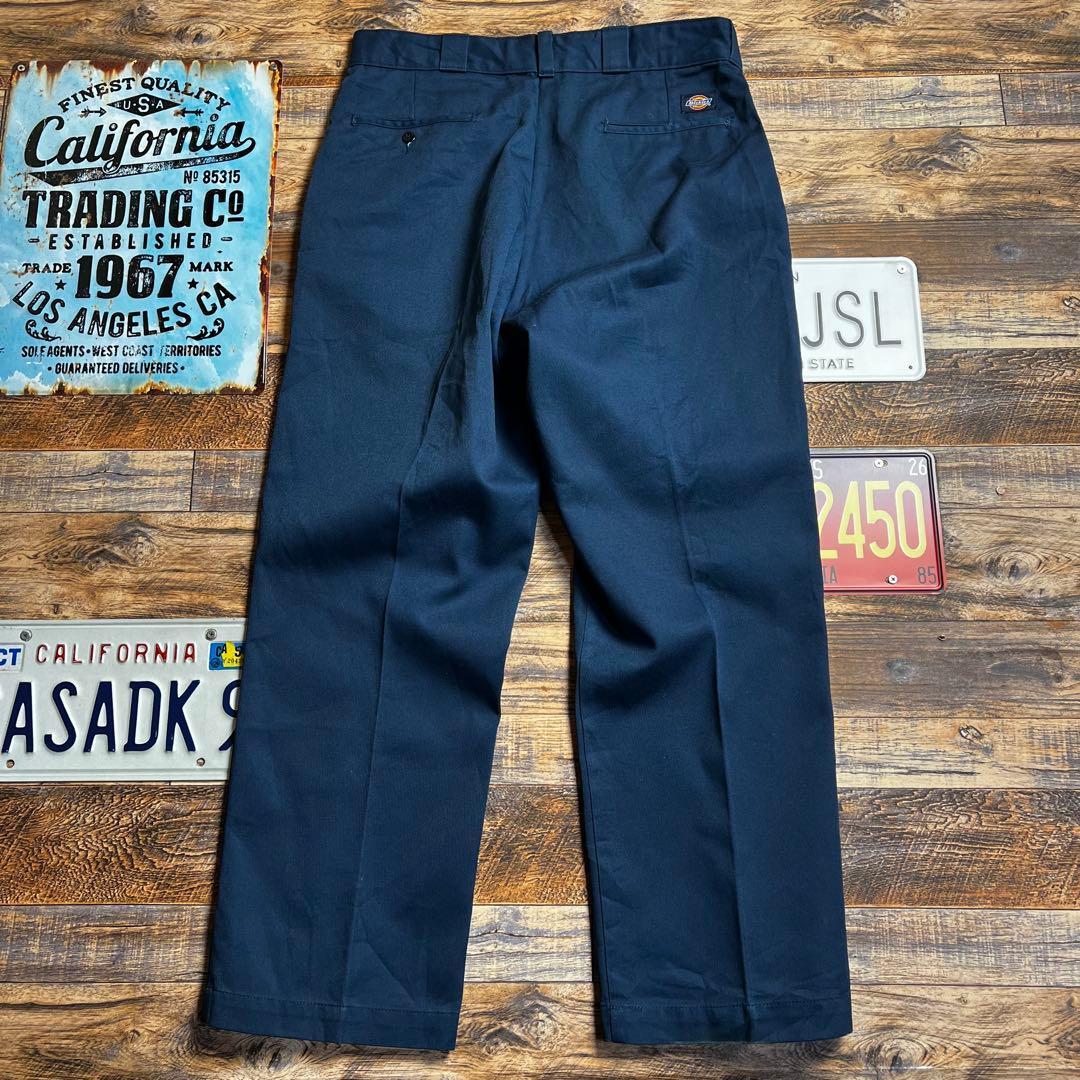 お*し様 90s USA製 Dickies 874 ワークパンツ ネイビー W3