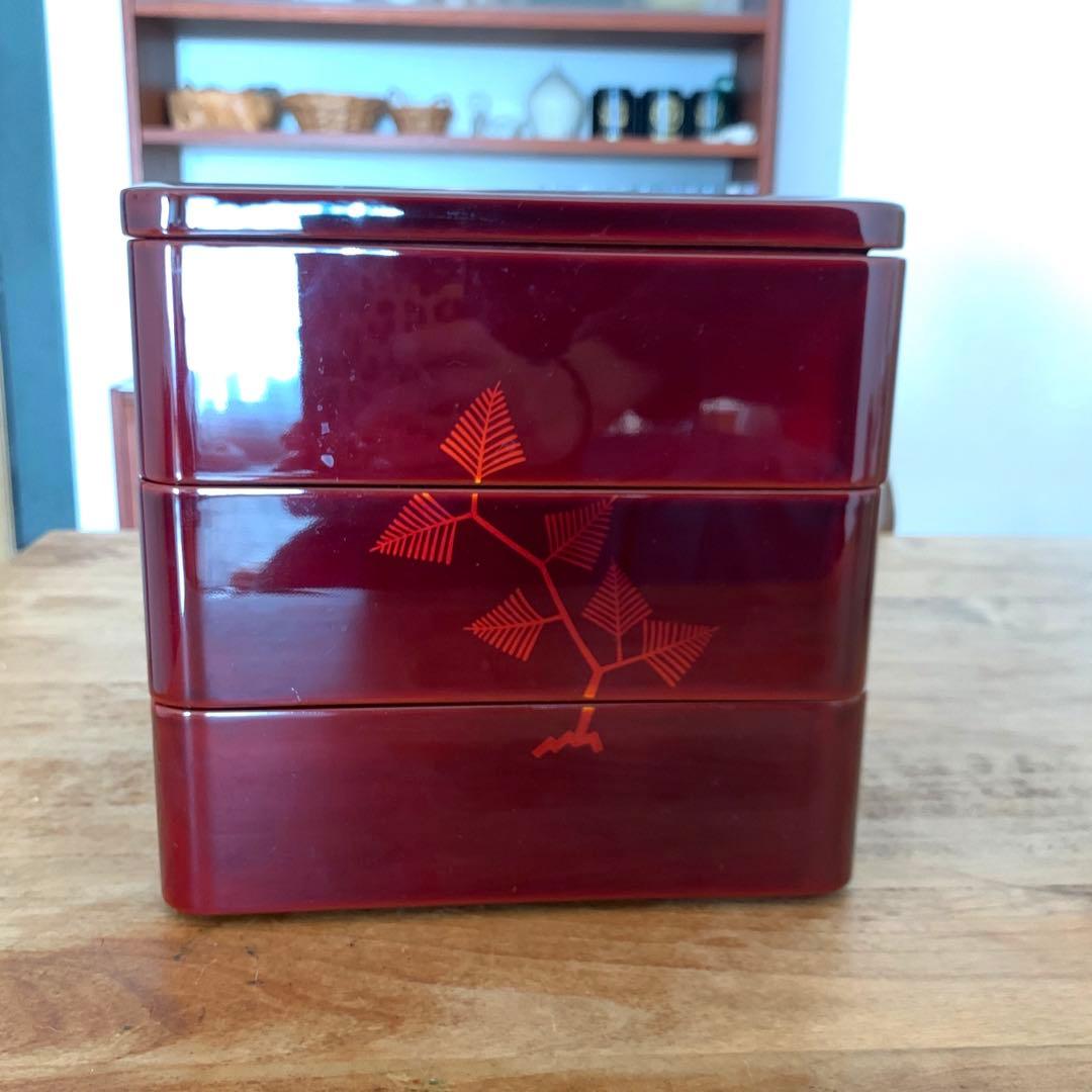 輪島塗り　三段重　重箱　漆 お節