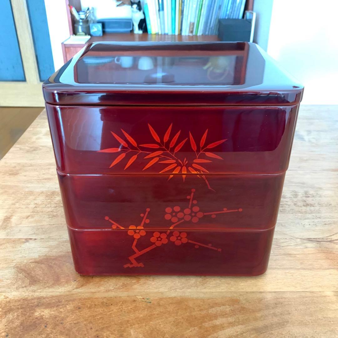 輪島塗り　三段重　重箱　漆 お節