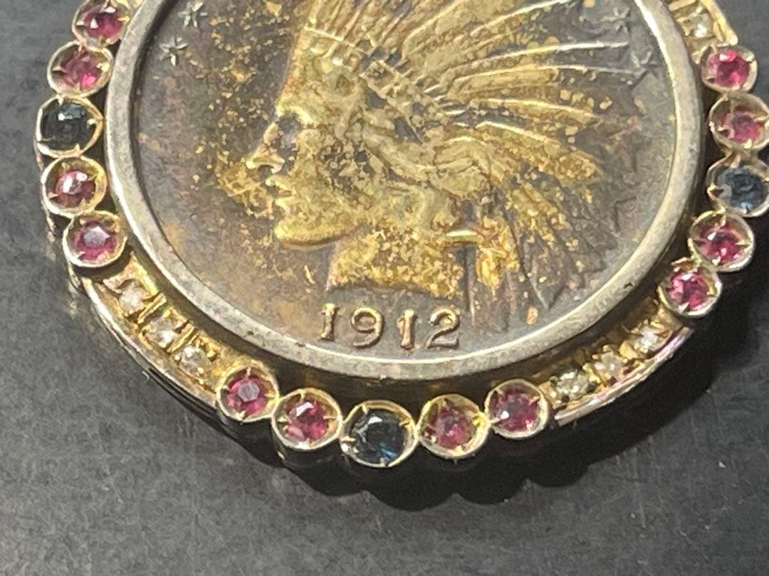 アンティーク調 インディアンヘッド モチーフ ペンダント