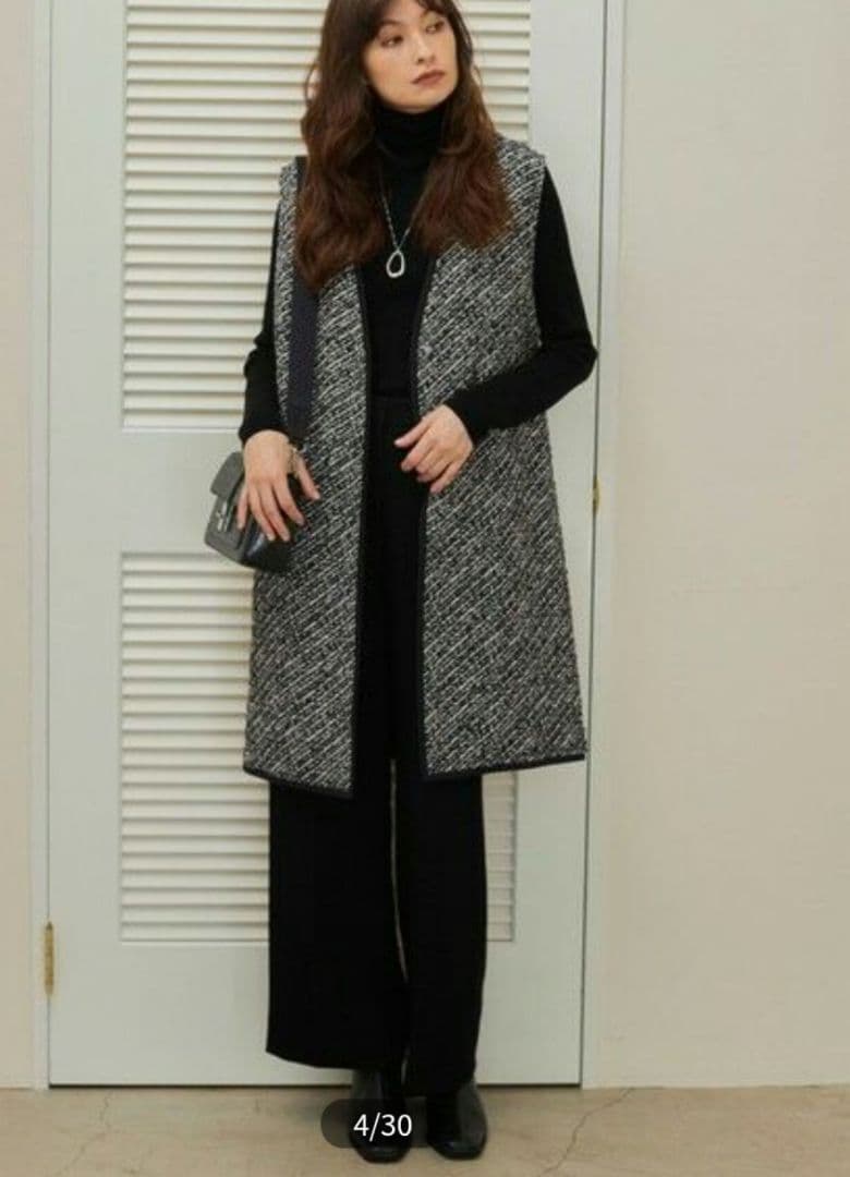 完売品　2023aw icb パディングツイードベスト リバーシブル