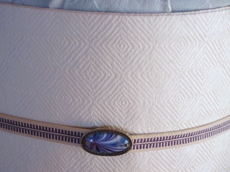 織りの名古屋帯（たれ先にうさぎ文）長383 手描き染　ガード加工済　正絹美品