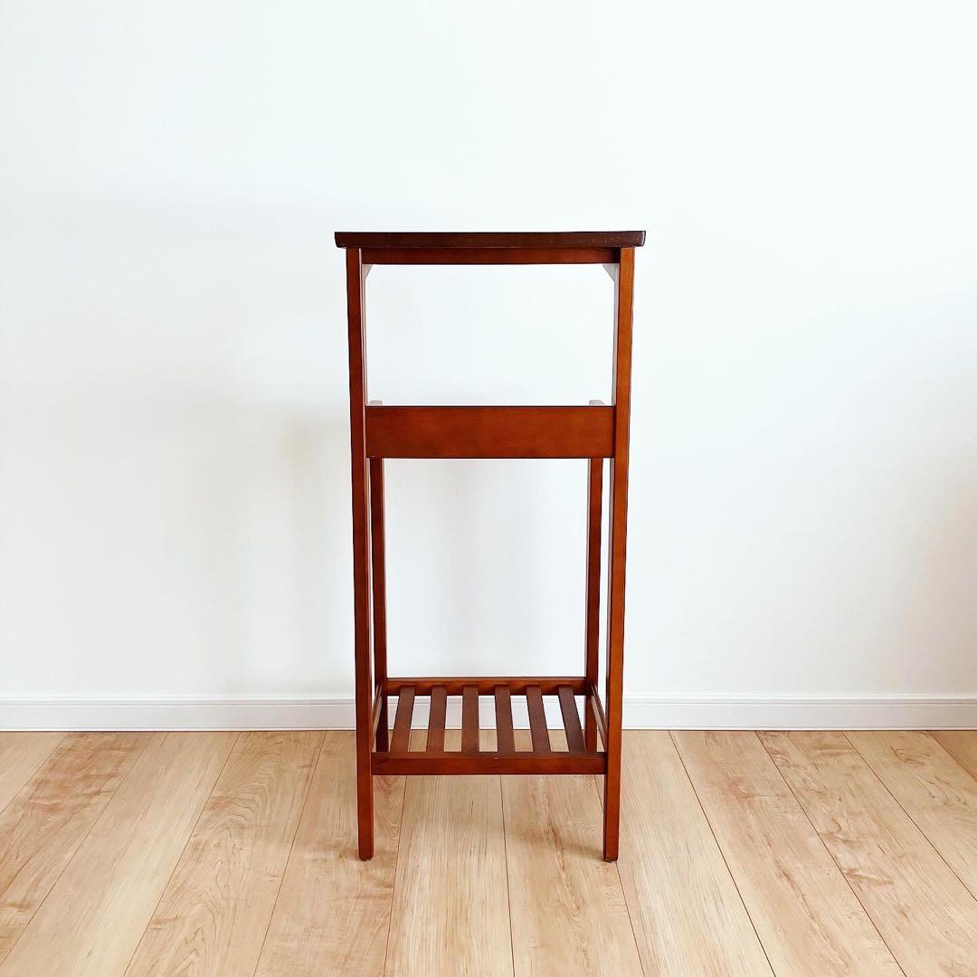 オールドカリモク　電話台　シェルフ　レトロ家具　古家具　ビンテージサイドテーブル