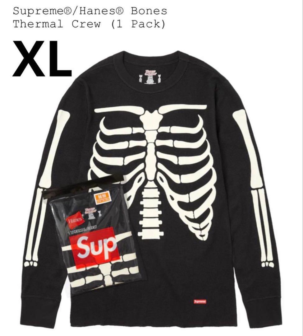 新品 XL Supreme x Hanes Bones Thermal Crew