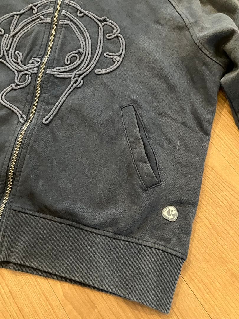 Coyseio ダークグレー フード付きジップパーカー
