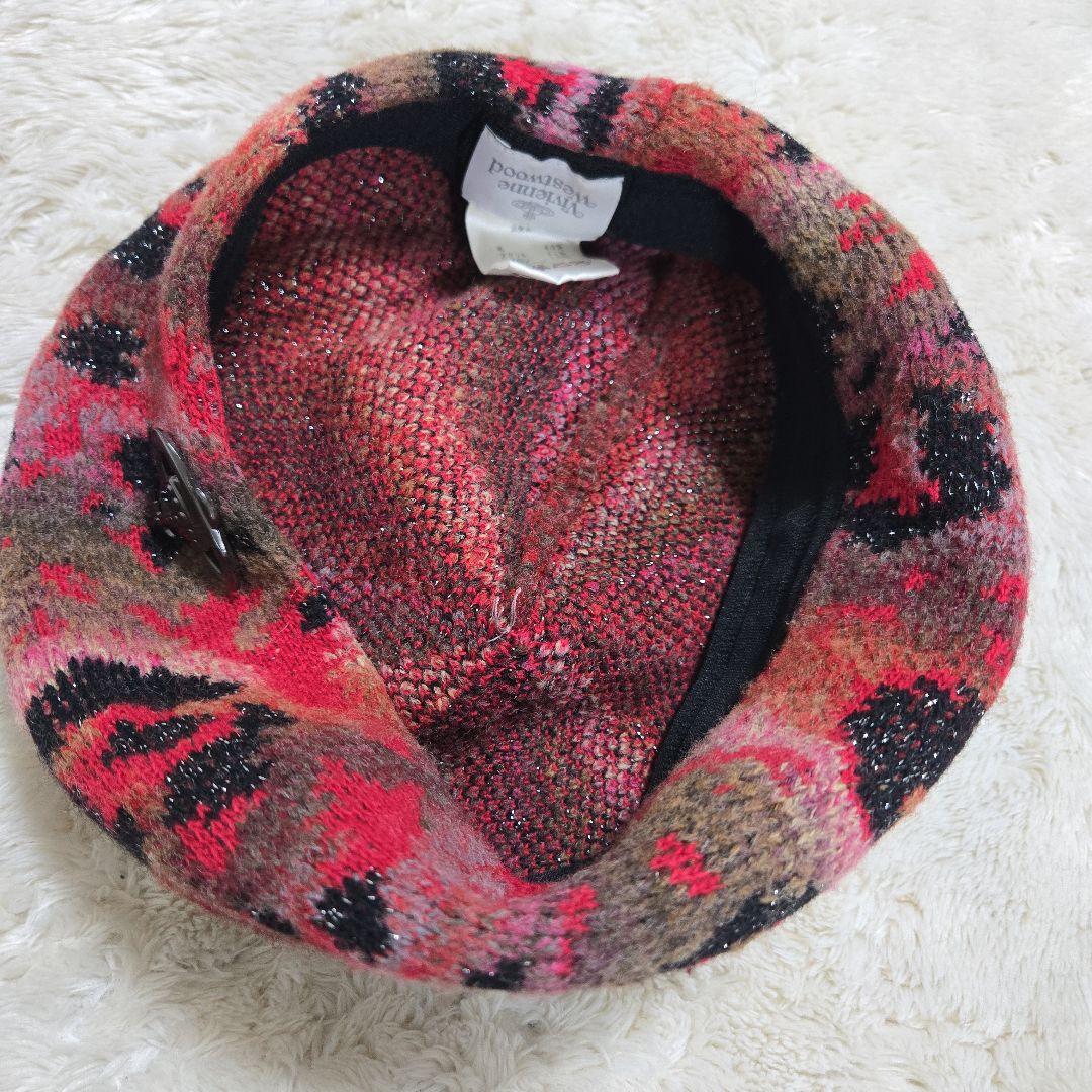 希少 ヴィヴィアンウエストウッド レオパード柄 ウール ベレー帽 日本製