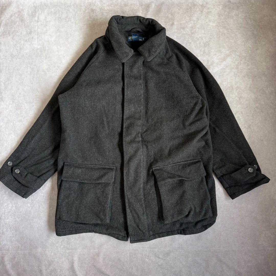 ポロバイラルフローレン ウール ハーフコート L グレー