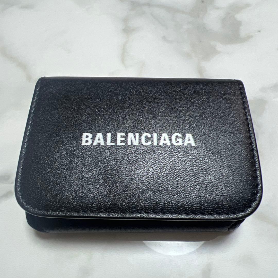 極美品　BALENCIAGA バレンシアガ キャッシュミニ 財布 ブラック ロゴ