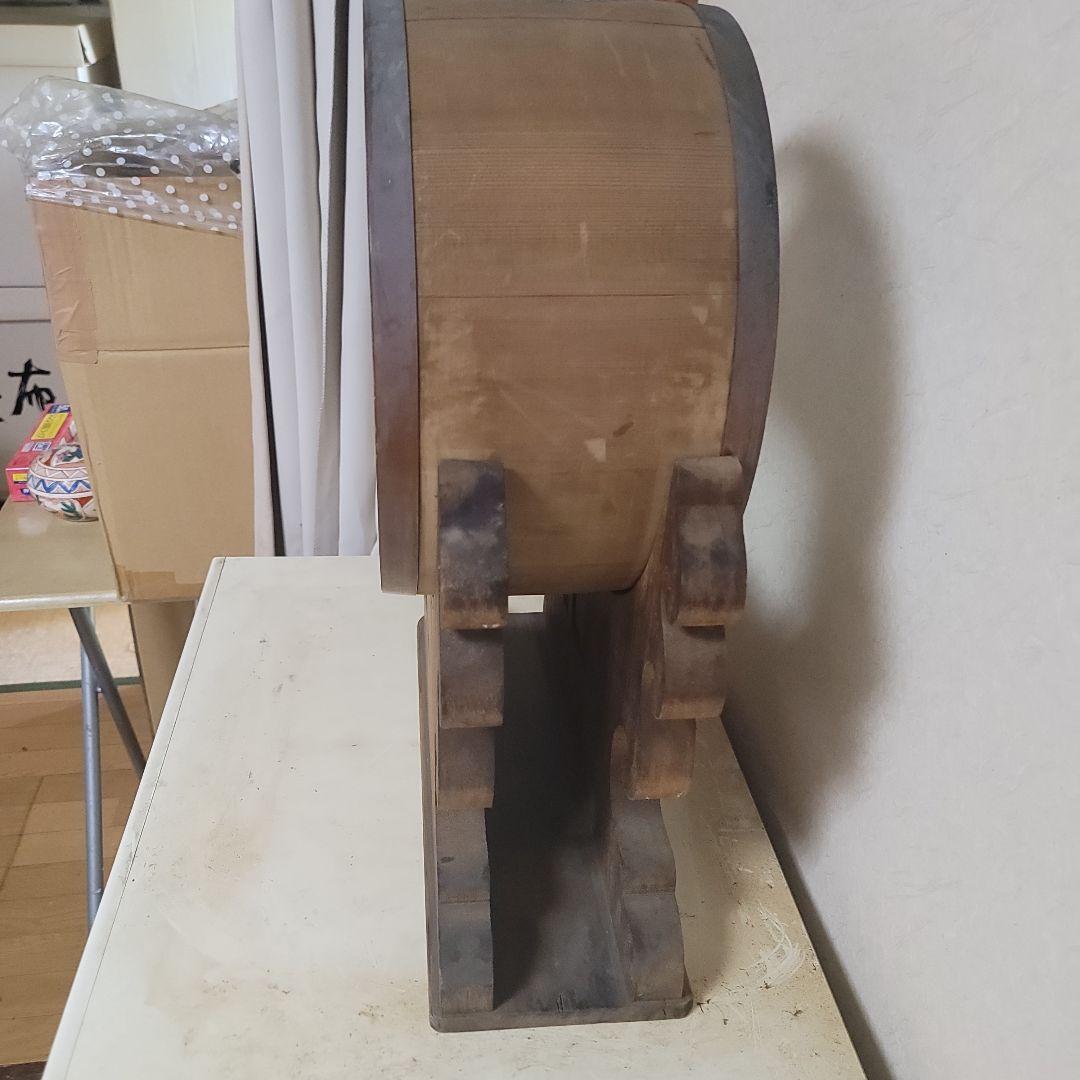 @*ー様 木製 円形金魚鉢 中型 人工水草付き