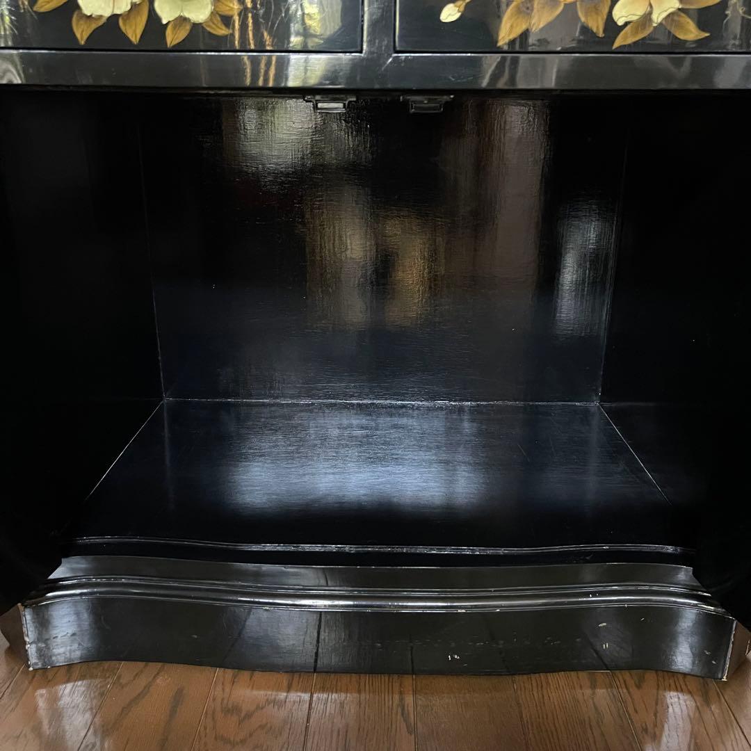 【ヴィンテージ・キャビネット】45X81X77 花柄の装飾箪笥　アジアン家具