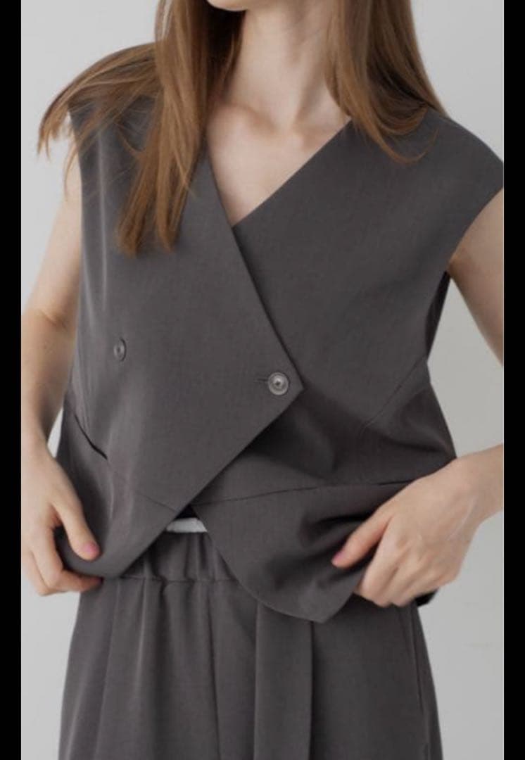 メゾンドドルチェmaison de Dolce. 　ダブルウエストＰＴ　グレー