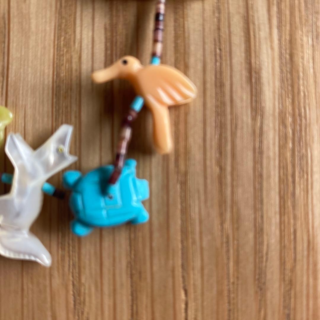 お値引き！盛夏対応【ズニ族　インデアンジュエリー】天然石動物モチーフ ネックレス