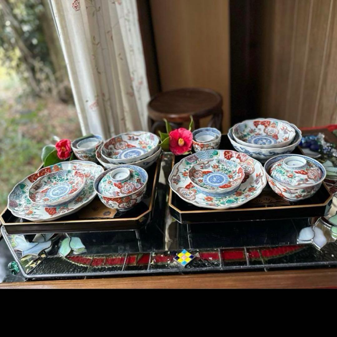 D様へ感謝お嫁入り‼️いいとこどり伊万里Dragon❌あじさい桐七寸皿＆膾皿①2客