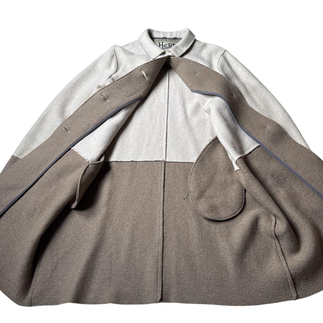 【美品】HERNO バイカラー ロングコート アイボリー ヘルノ