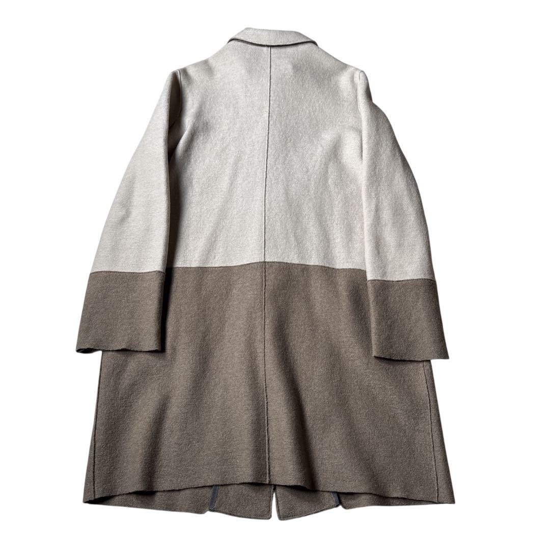 【美品】HERNO バイカラー ロングコート アイボリー ヘルノ