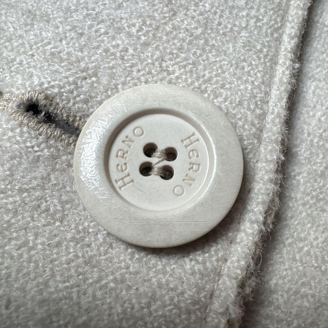 【美品】HERNO バイカラー ロングコート アイボリー ヘルノ