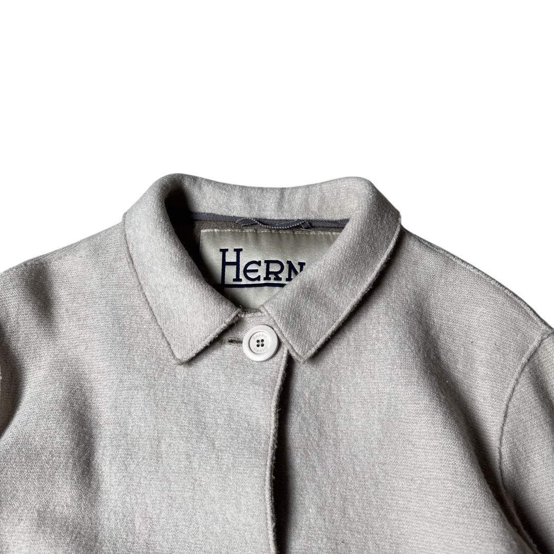 【美品】HERNO バイカラー ロングコート アイボリー ヘルノ