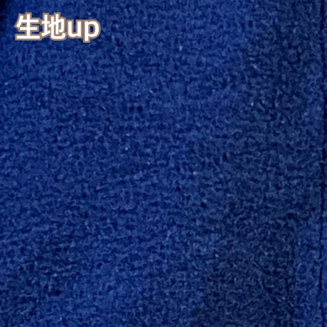 90s US古着　MLBインディアンス　ハーフジップフリース　M ネイビー　刺繍