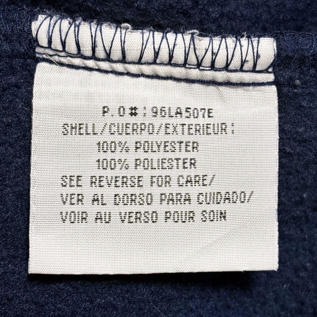 90s US古着　MLBインディアンス　ハーフジップフリース　M ネイビー　刺繍